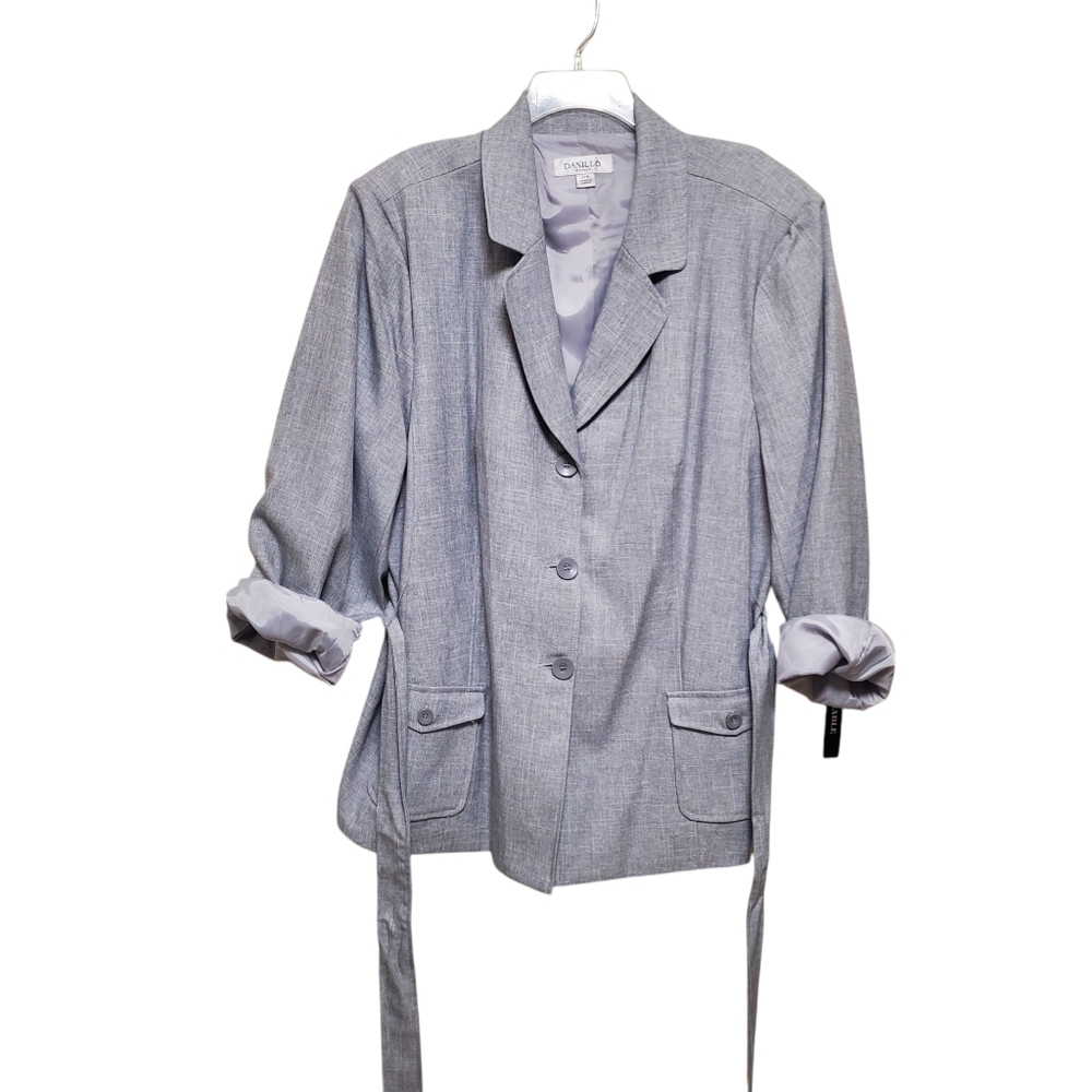 NWT Danillo Suit Jacket Blazer with Belt Luxury Plus 24W Washable!